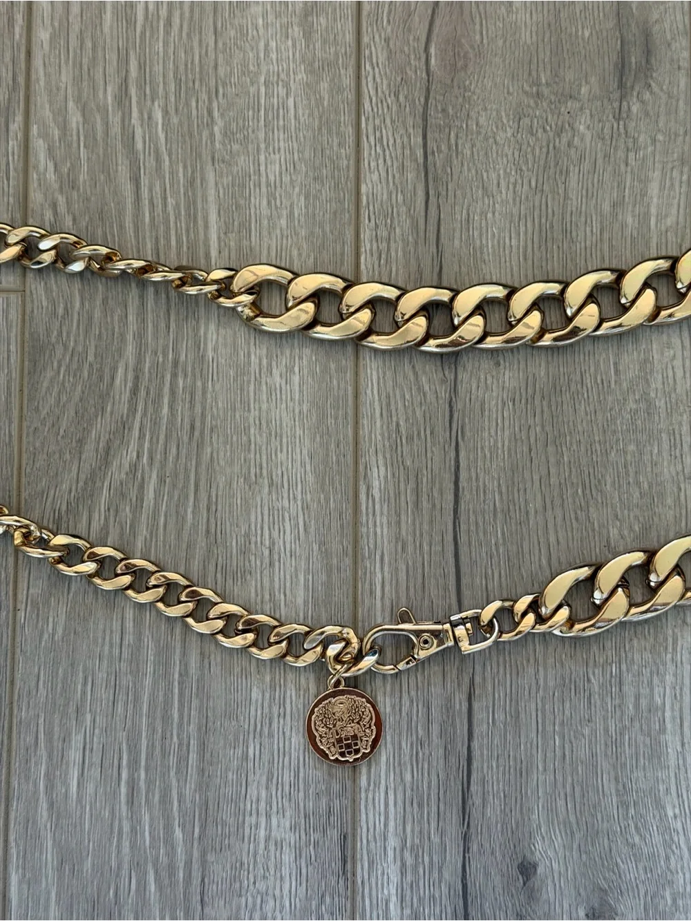 Gold Chain Belt with Medallion